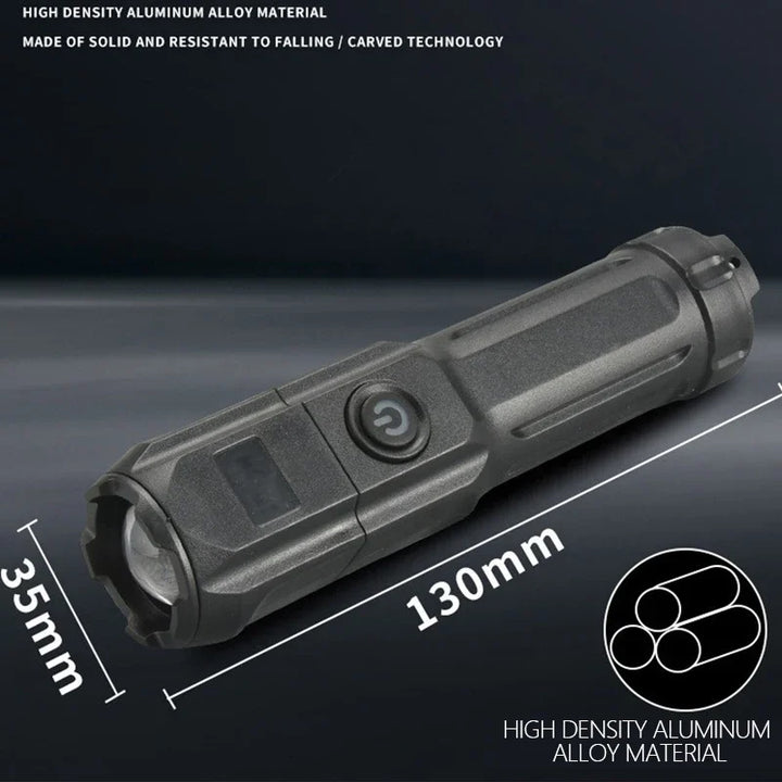 High Power LED Flashlight 10000 Lumen Tactical Torch USB Rechargeable Waterproof Zoom Flashlight Outdoor Emergency Fishing