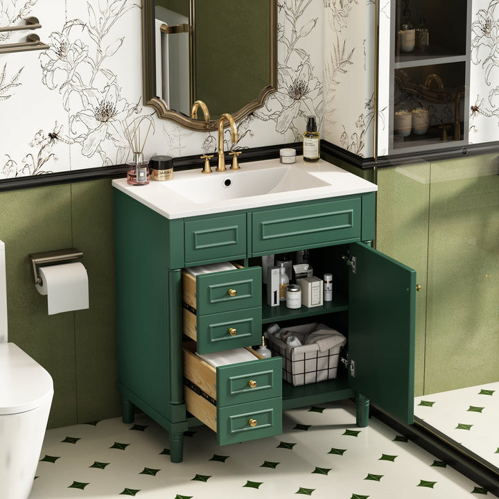 30' Bathroom Vanity with Sink, Freestanding Bathroom Storage Vanity