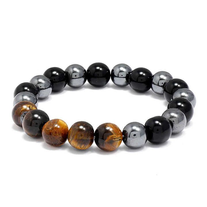 Man Bracelets Magnetic Hematite Tiger Eye Black Obisidian Triple Protection Health Care Women's Bracelet Weight Loss JewelryGift