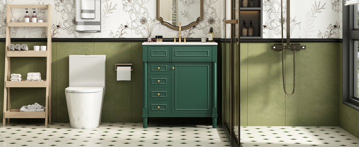 30' Bathroom Vanity with Sink, Freestanding Bathroom Storage Vanity