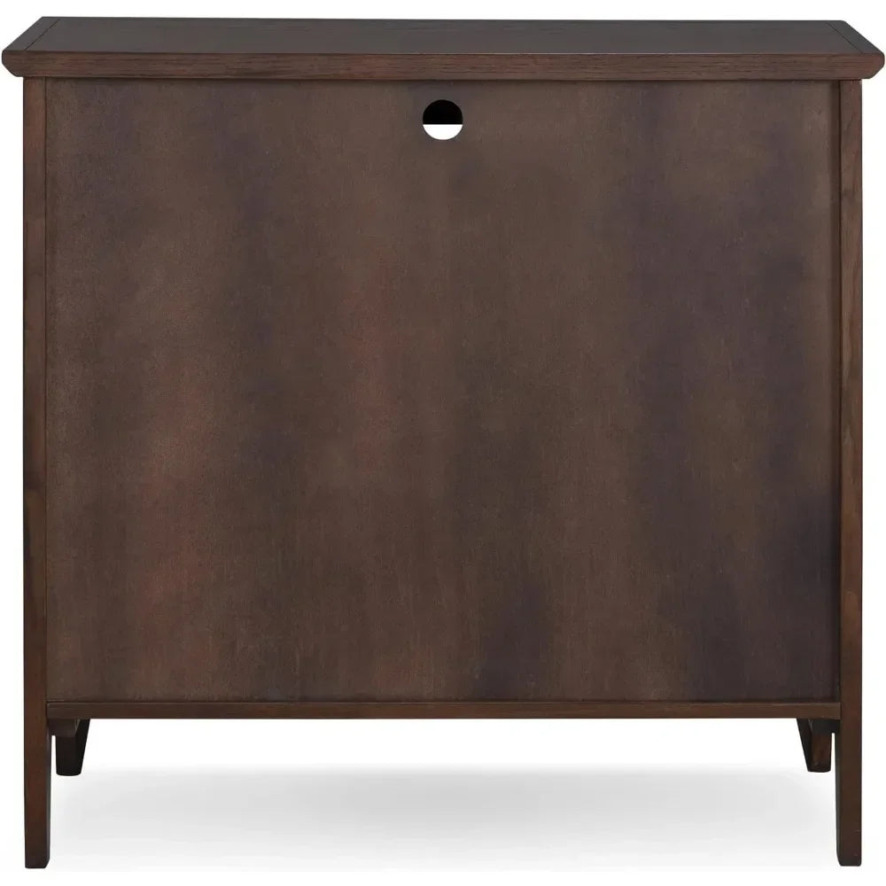 Furniture Entryway Curio Cabinet with Interior Light, Chocolate Oak