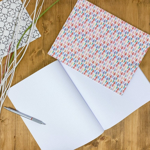 Dotted notebook, 108 page, soft touch cover, A4/A5/A5 pad, 24 color
