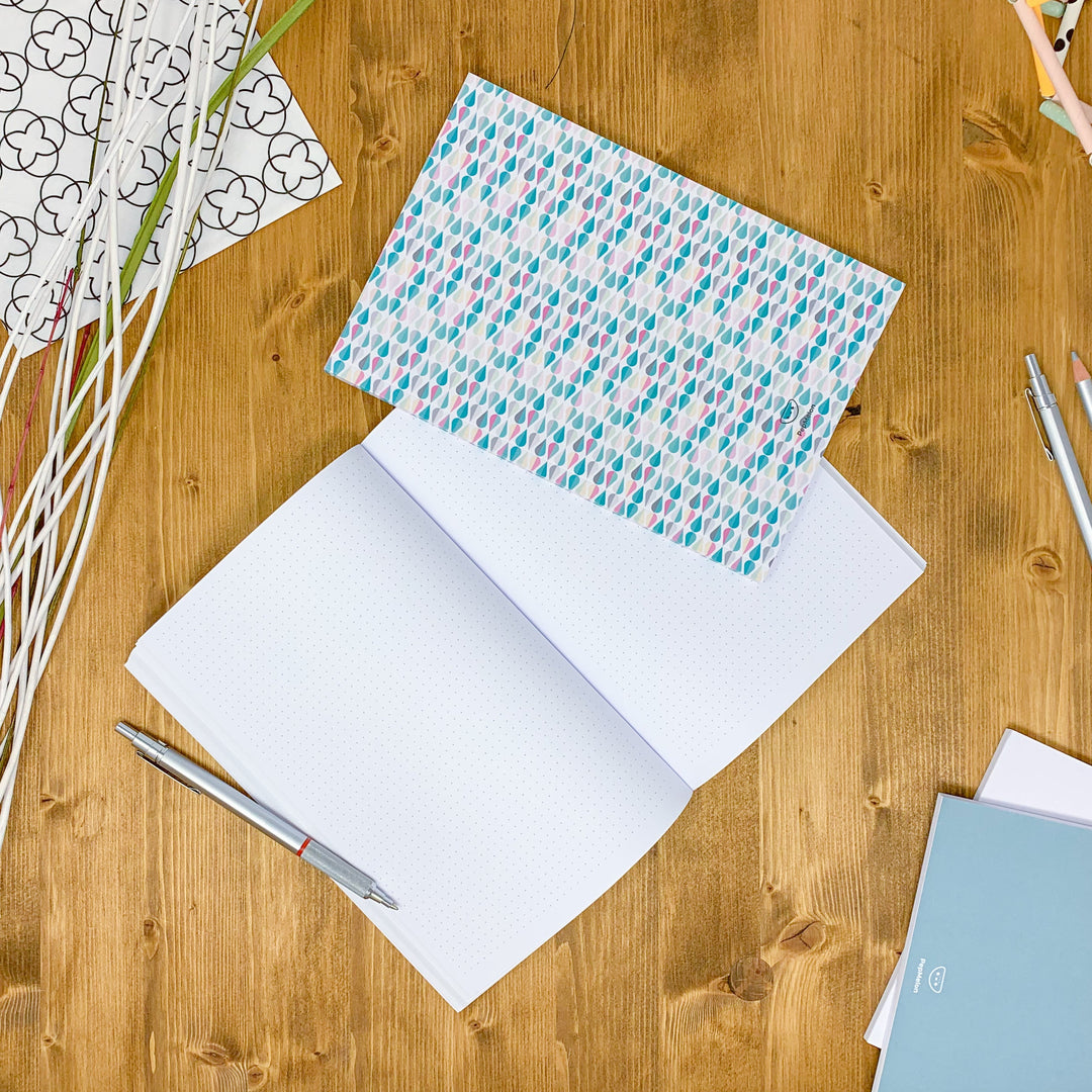 Dotted notebook, 108 page, soft touch cover, A4/A5/A5 pad, 24 color