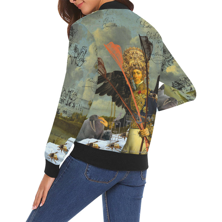 THE YOUNG KING ALT. 2 II All Over Print Bomber Jacket for Women