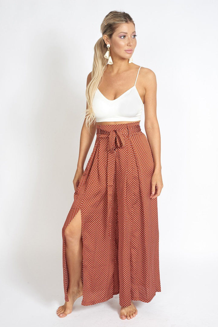 Alessandra Wide Leg Slit Pants