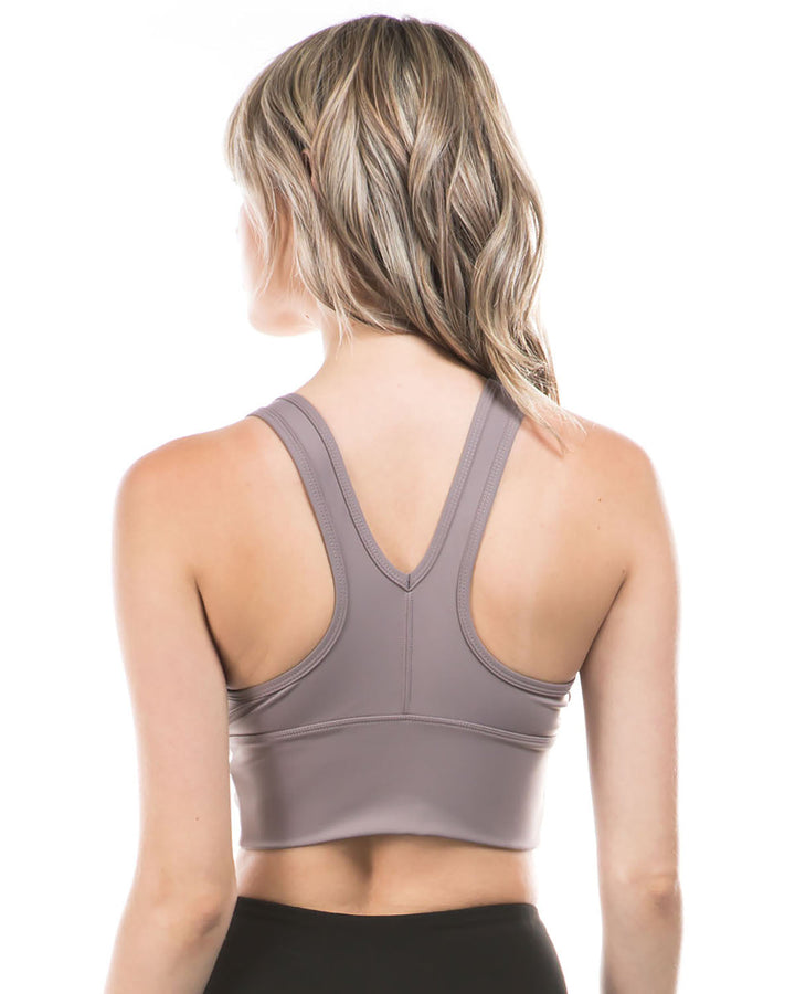 Deep V Drawstring Sports Bra