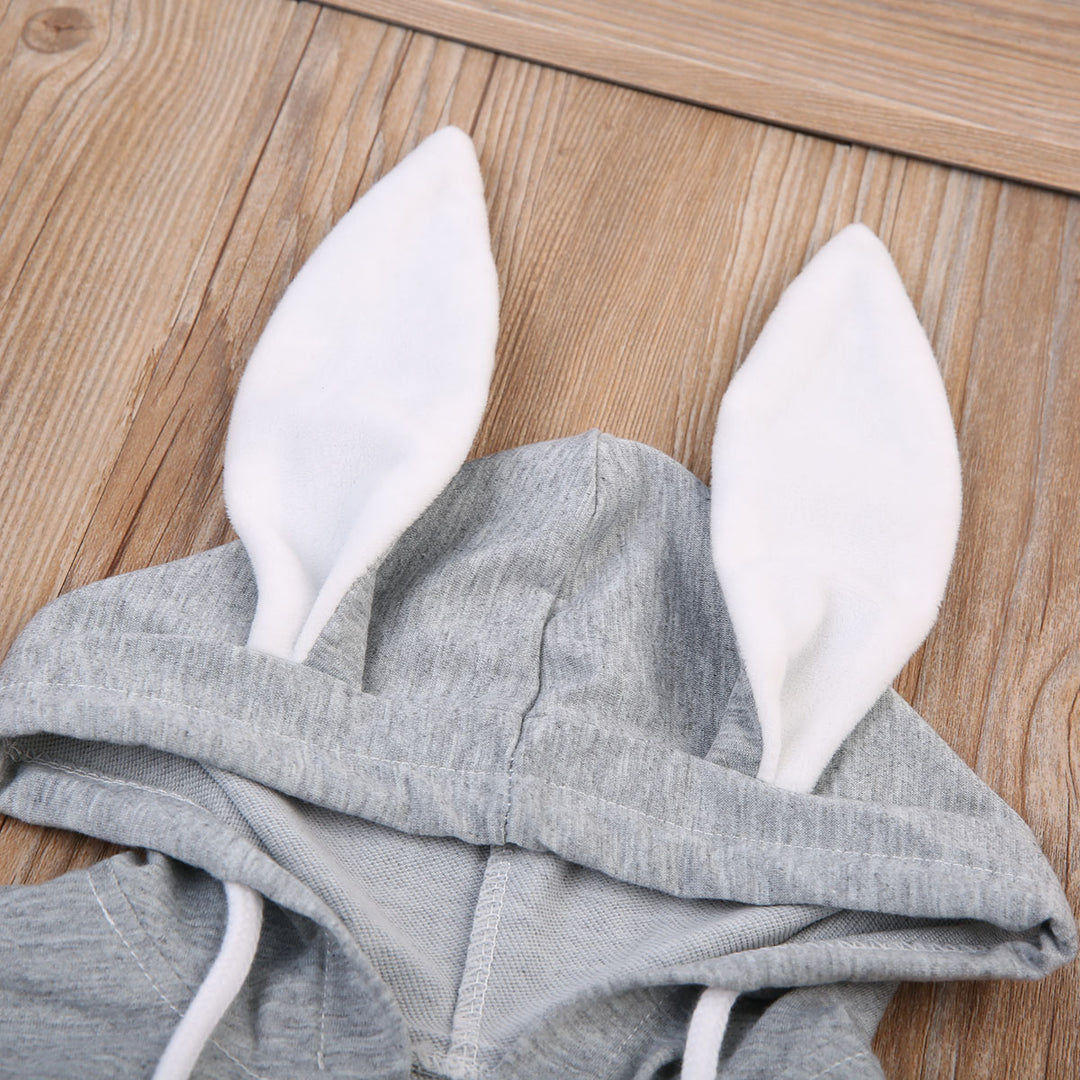 Babies Rabbit Ear Hooded Romper Kids Baby Girls