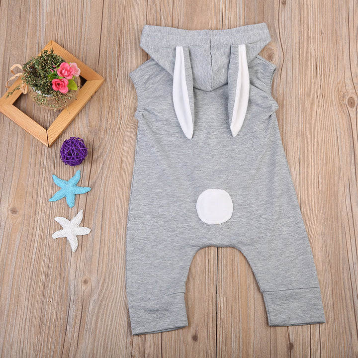 Babies Rabbit Ear Hooded Romper Kids Baby Girls