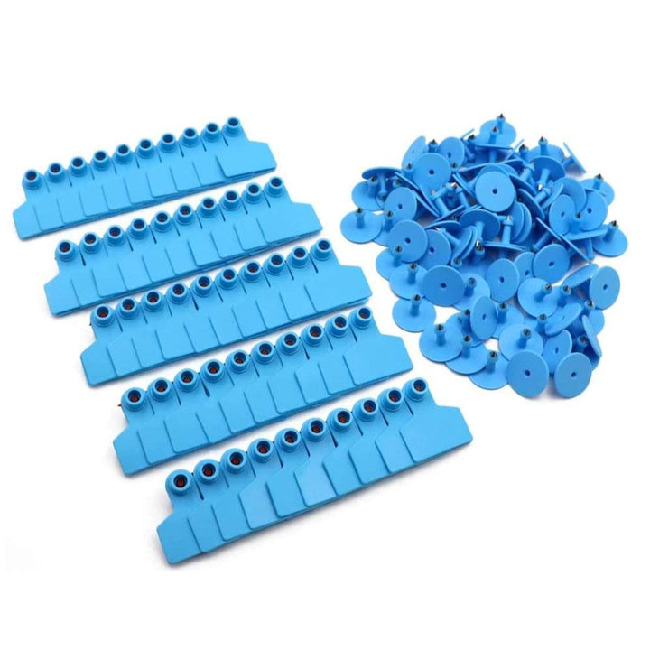 100x Cattle Ear Tags 5x4cm Set Cow Sheep Goat Blue Small Blank