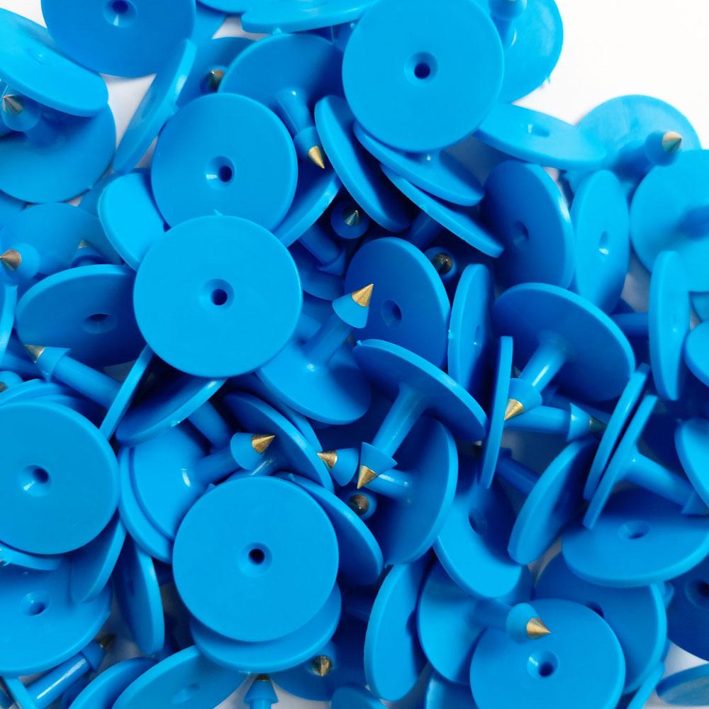 100x Cattle Ear Tags Set - Round Blue Pig Sheep Goat Small Blank