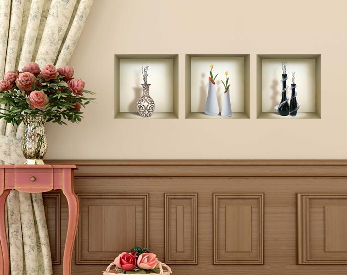 3D Niche Wall Art Decals - Set Of 3 | Easy To Apply, Stunning