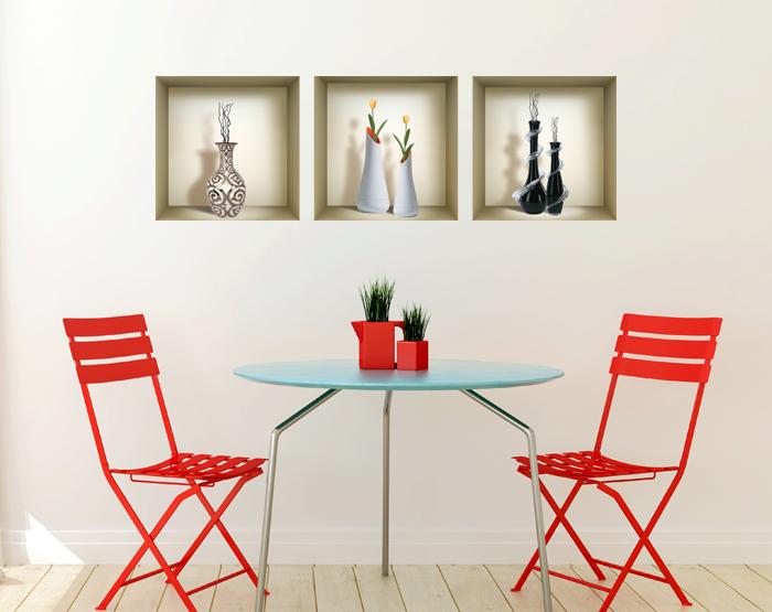 3D Niche Wall Art Decals - Set Of 3 | Easy To Apply, Stunning