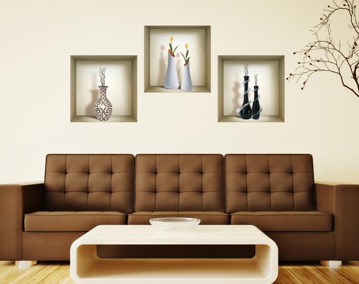 3D Niche Wall Art Decals - Set Of 3 | Easy To Apply, Stunning