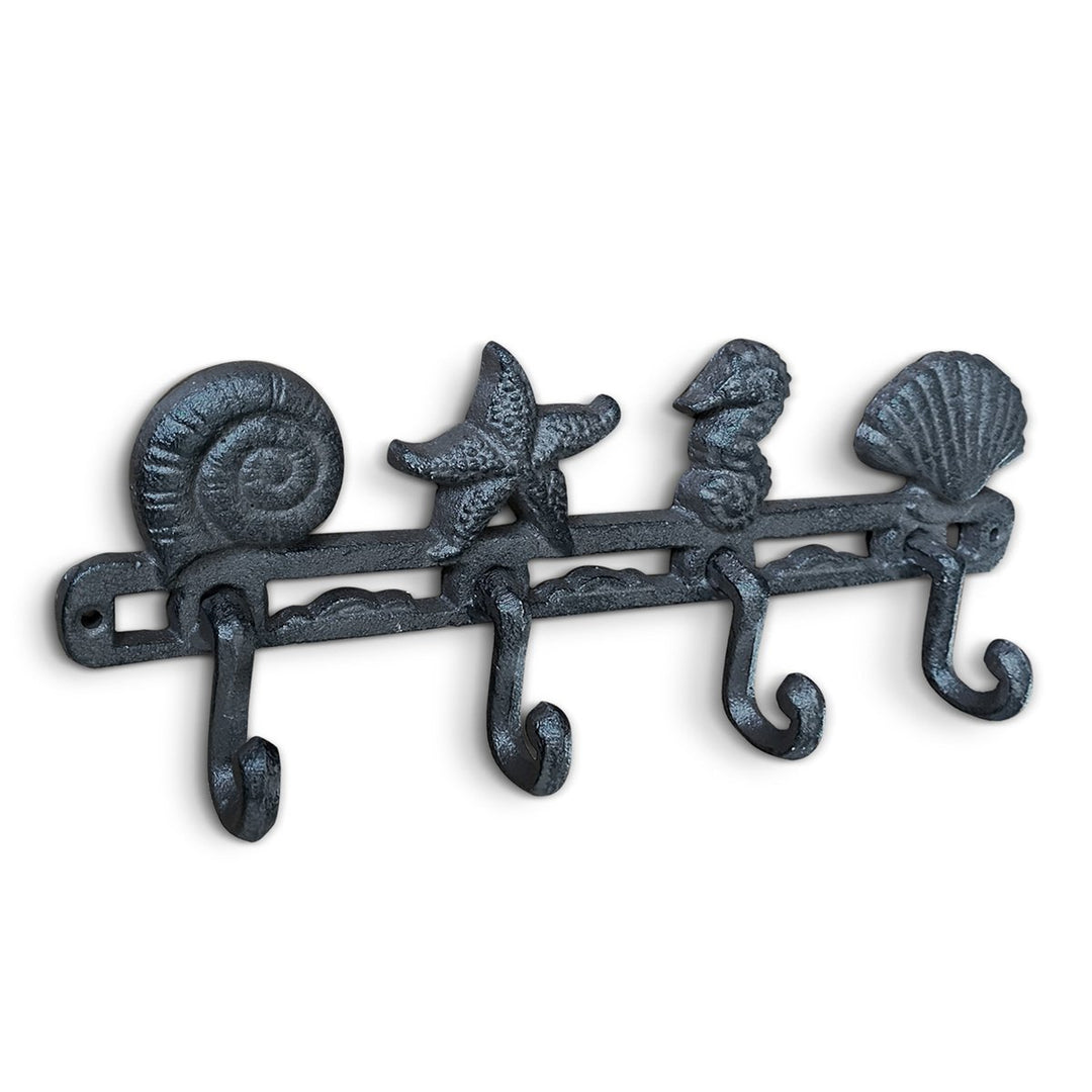 Cast Iron Seashell Wall Hooks, 13”