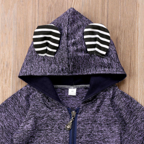 Casual Newborn Baby Boys 3D Ear Hooded Tops Pants