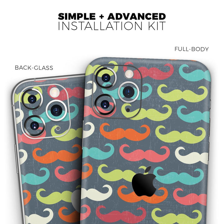 Colorful Scratched Mustache Pattern - Skin-Kit compatible with the