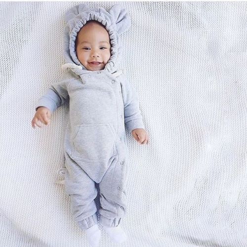 Cute Baby Girl Boys Newborn 3D Ear Romper Long