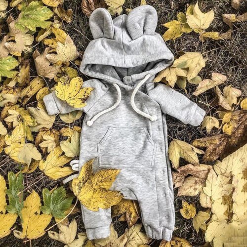 Cute Baby Girl Boys Newborn 3D Ear Romper Long