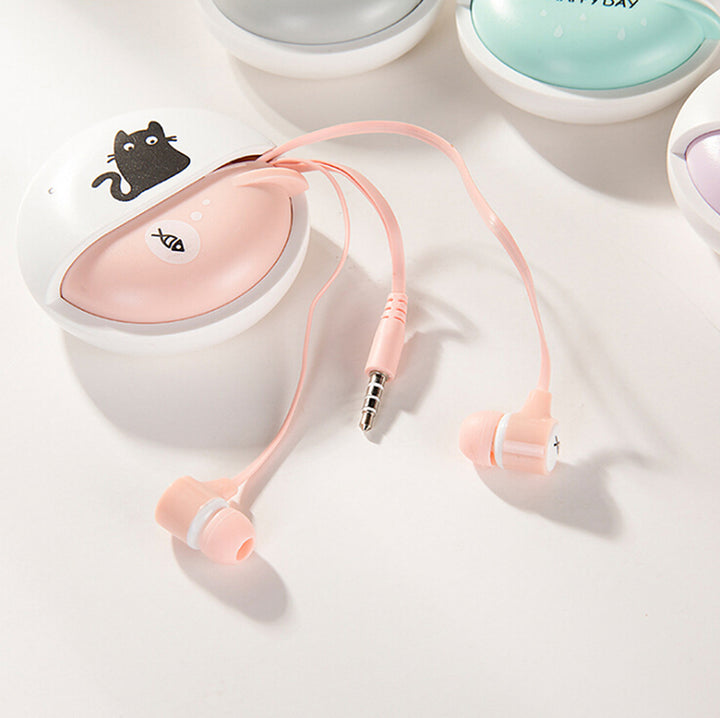 Cute Cat Cartoon Earphone 3.5mm In ear Stereo With