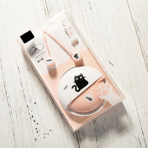 Cute Cat Cartoon Earphone 3.5mm In ear Stereo With