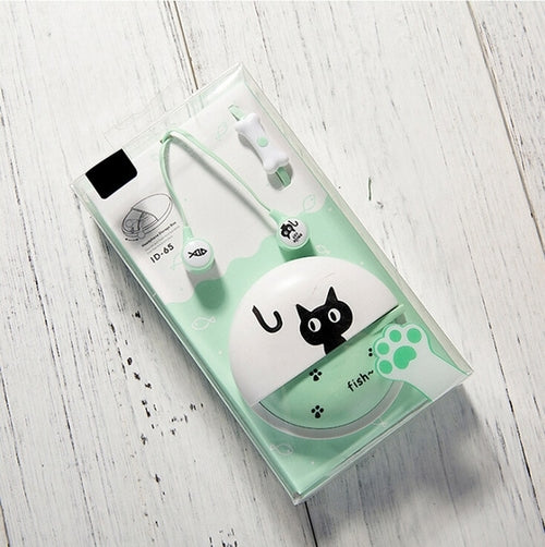 Cute Cat Cartoon Earphone 3.5mm In ear Stereo With