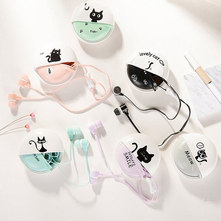 Cute Cat Cartoon Earphone 3.5mm In ear Stereo With