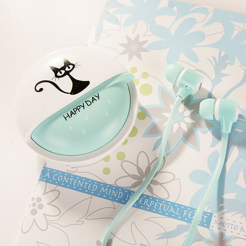 Cute Cat Cartoon Earphone 3.5mm In ear Stereo With