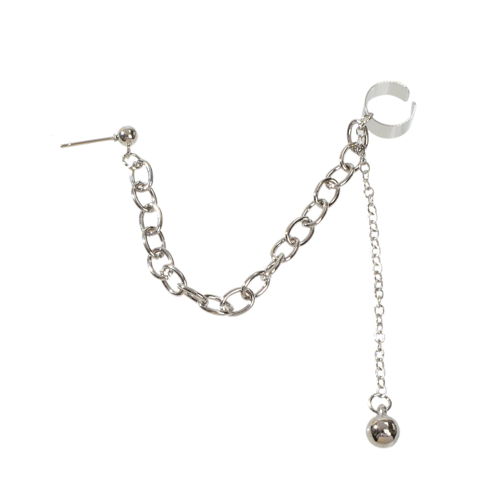 1 pc Punk Women Jewellery Silver Chain Stud Earrings Ear Cuff