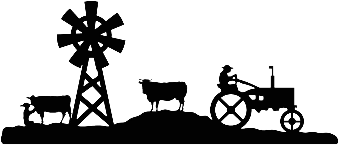Farm Silhouette - Metal Wall Art