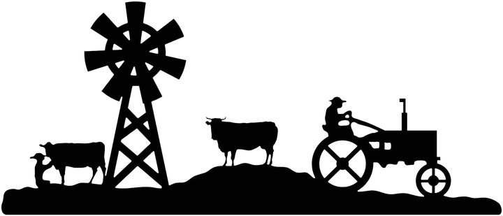 Farm Silhouette - Metal Wall Art