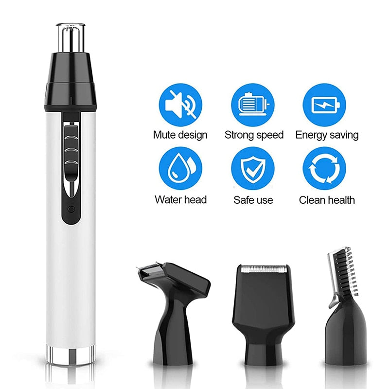 4 In 1 Mini Portable Nose Ear Eyebrow Trimmer Men's Electric Beard