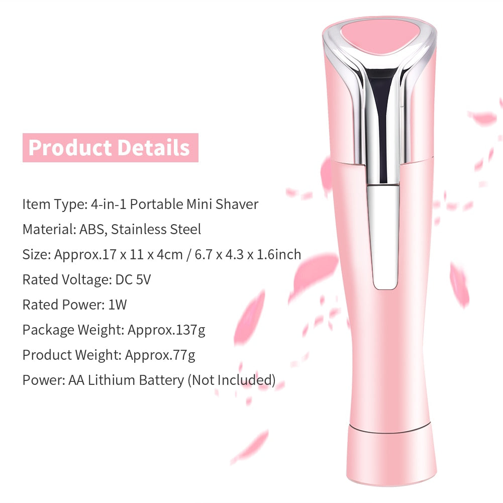 4-in-1 Portable Mini Electric Shaving Women Cutter Rotating Nose Ear