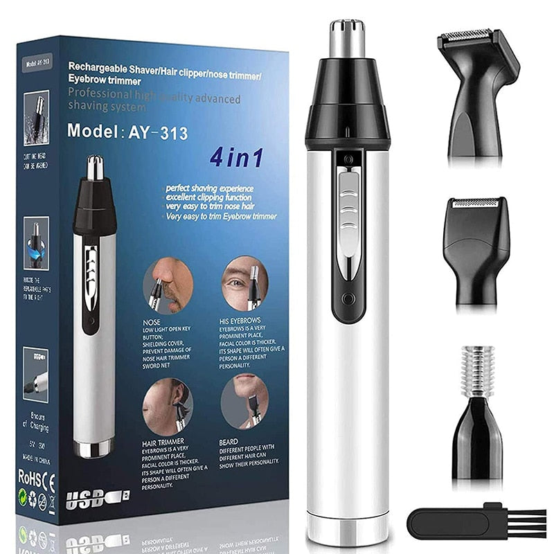 4 In 1 Mini Portable Nose Ear Eyebrow Trimmer Men's Electric Beard