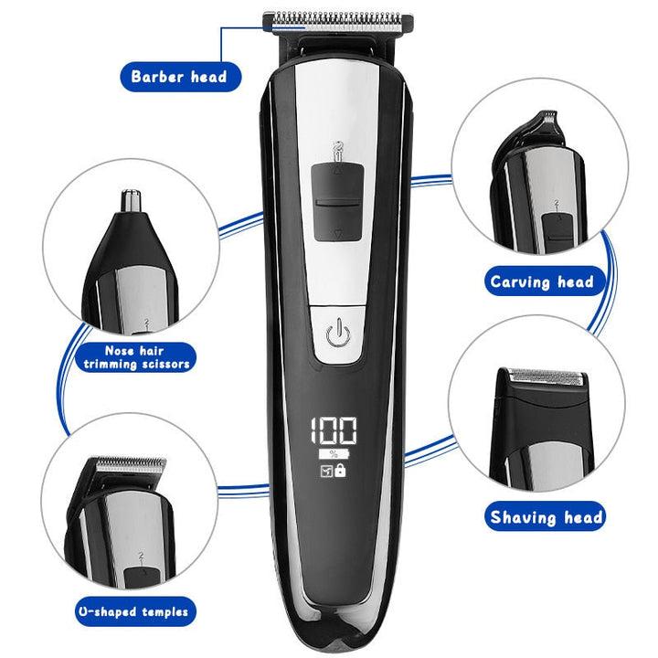 5 In 1 Rechargeable Electric Hair Clippers For Men Beard Nose Ear