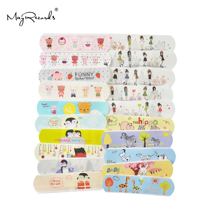 HOT 100PCs Waterproof Breathable Cute Cartoon Band Aid Hemostasis Adhesive Bandages First Aid Emergency Kit For Kids Children