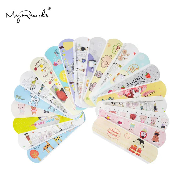 HOT 100PCs Waterproof Breathable Cute Cartoon Band Aid Hemostasis Adhesive Bandages First Aid Emergency Kit For Kids Children