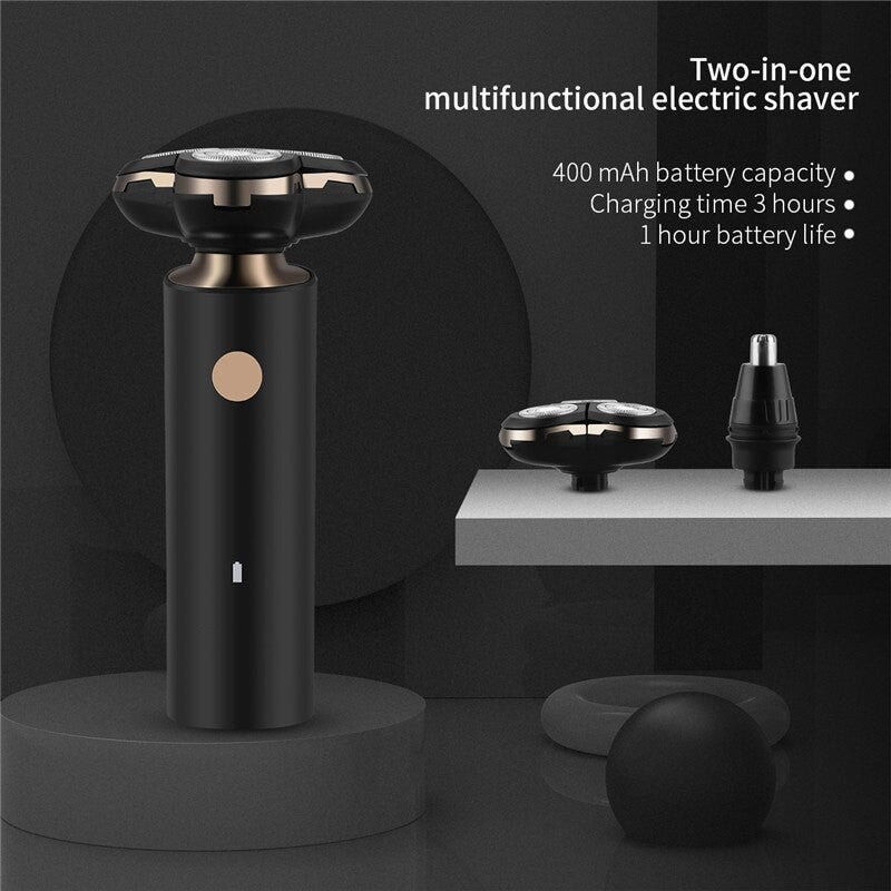 2 In 1 Electric Shaver Men's Beard Nose Ear Trimmer Portable Haircut