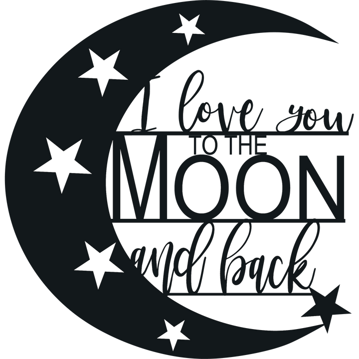 I Love You To The Moon And Back - Metal Wall Art