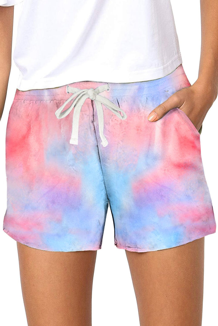 Womens Multicolor Tie Dye Casual Shorts