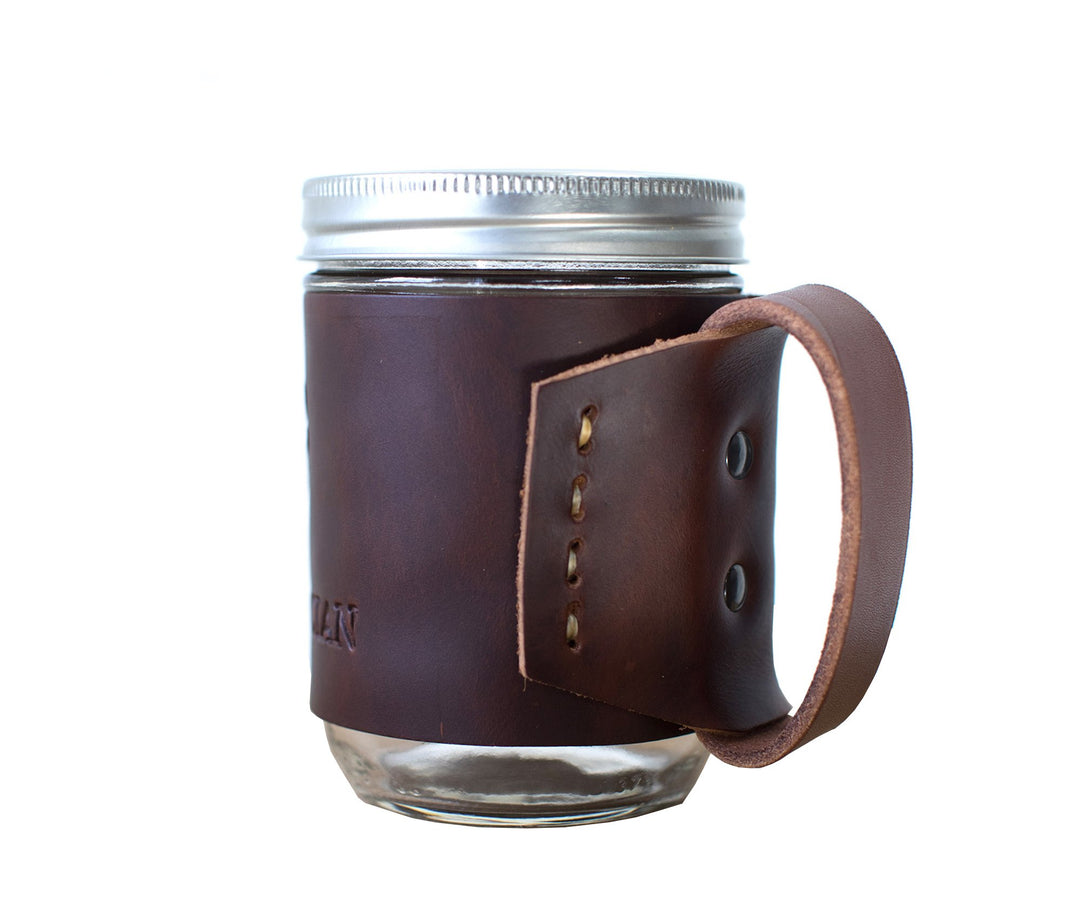 Leather Mason Jar Coozie