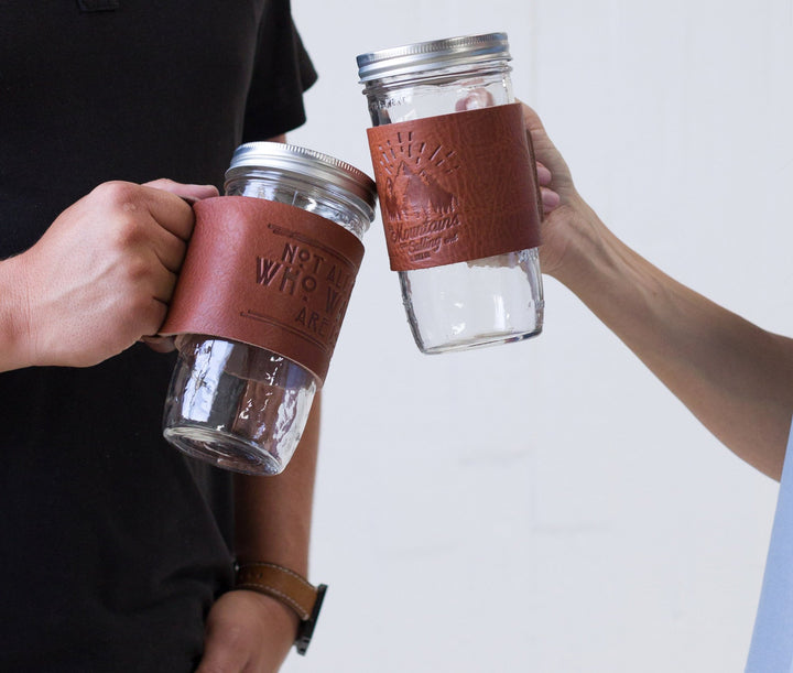 Leather Mason Jar Coozie