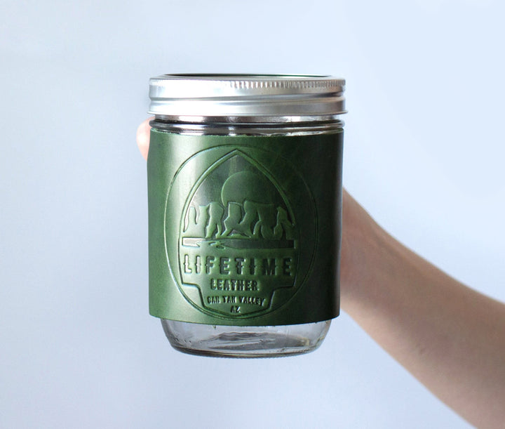 Leather Mason Jar Coozie