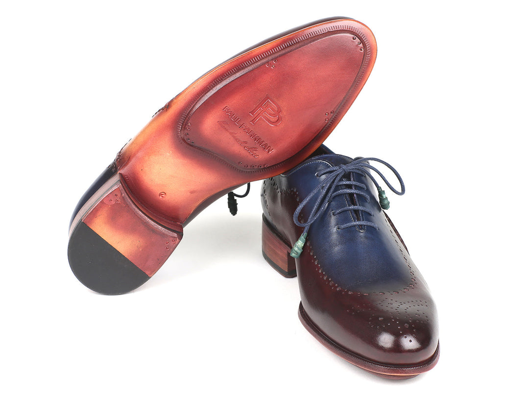 Paul Parkman Opanka Construction Blue & Bordeaux Oxfords