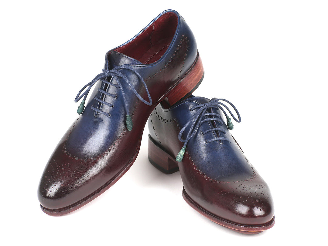 Paul Parkman Opanka Construction Blue & Bordeaux Oxfords