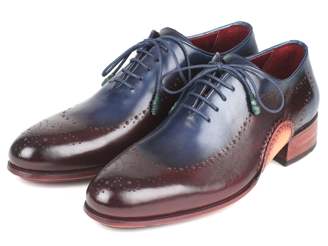 Paul Parkman Opanka Construction Blue & Bordeaux Oxfords