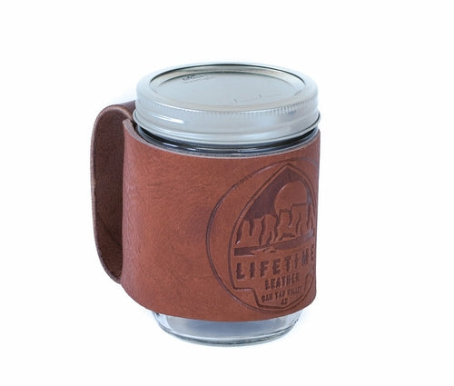 Leather Mason Jar Coozie