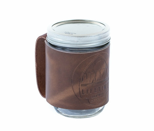 Leather Mason Jar Coozie