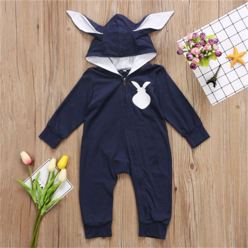 Newborn Baby Boys Girls 3D Ear Romper Long Sleeve
