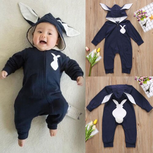 Newborn Baby Boys Girls 3D Ear Romper Long Sleeve