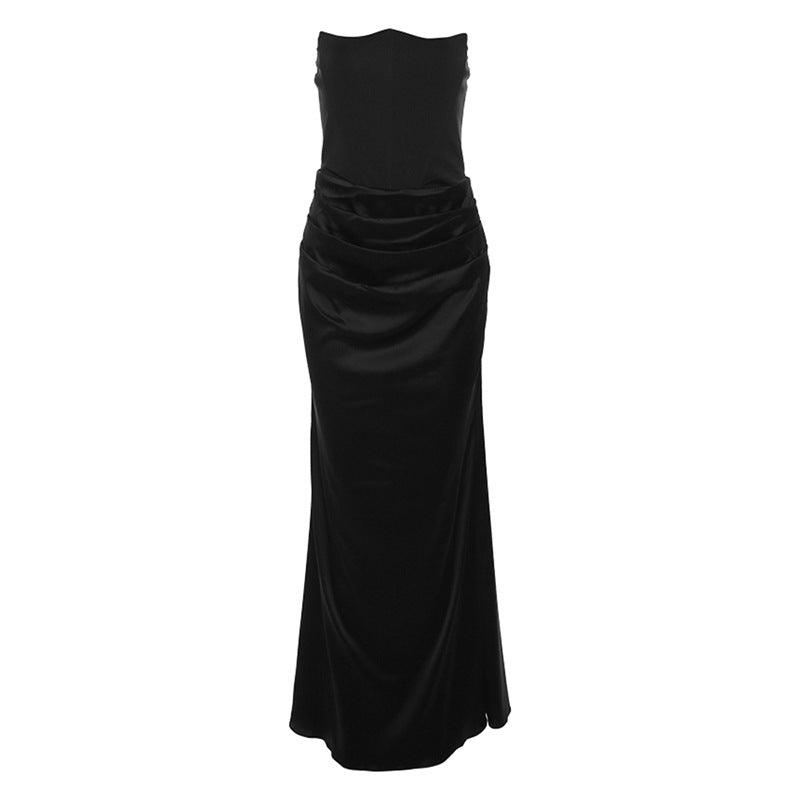 Fashionable Strapless Backless Slim Fit Evening Dress